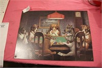 17"w x 12"h metal sign -dog poker