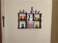 Vintage Hanging Display Cabinet with Drawers