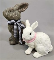 Two Easter Bunny Figurines