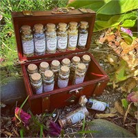 DRY SPICES FOR SPELLS ESSENTIAL OIL WOOD BOX $50