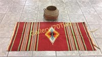 Old native American Indian woven tapestry with