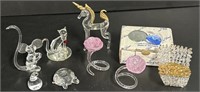 Crystal Art Glass Figures Lot Collection