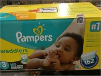 PAMPERS SWADDLERS SZ 3 162 DIAPERS