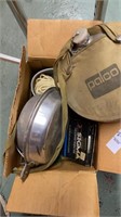 Lot of camping equipment including canteen,
