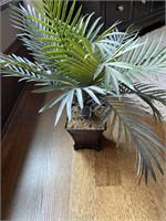 FAUX  PALM TREE IN PLANTER