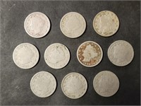 (10) 19th & 20th Century "Liberty" Nickels