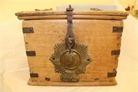 Ant. wooden box, #9 with crown