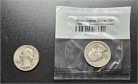 1942-D & 1943-P Washington quarter