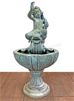 Bronze Baroque Style Verdigris Figural Fountain