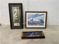 3 FRAMED AND MATTED PRINTS