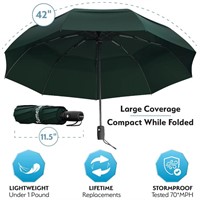 TUMELLA Unbreakable Windproof Travel Umbrella az15
