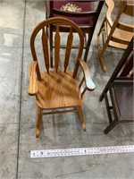 child size rocking chair plain wood