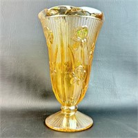 Iris Pattern Carnival Glass Vase