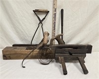 Antique Wood Plane, Level, Curvy Comb & More