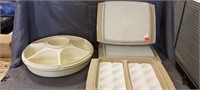 (3) Vintage Tupperware Egg Trays With Inserts,