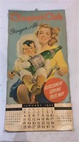 1942 Clicquot Club Ginger Ale Promo Calendar