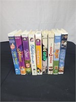 Lot of 9 Clam Shell Kids VHS Tapes Includes Care