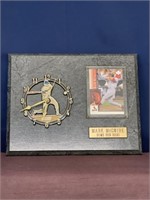 Mark McGwire baseball clock plaque trading card