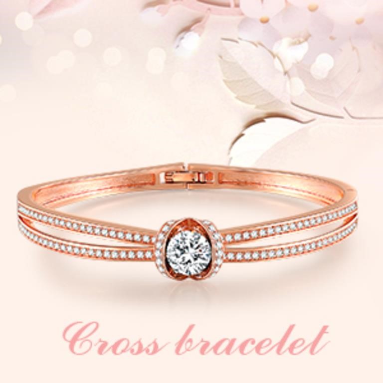 NEW 14K Rose Gold-Plated Brass Charm Bracelet