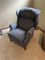 2-Blue Wingback Cloth Chairs