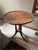Round Wooden End Table (does have some water