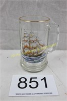 Schooner Glass Mug - Whites Sails / Blue Sea