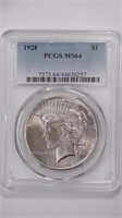 1928 Peace Dollar PCGS MS64