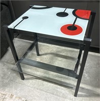 BLak red Art Deco Side Table