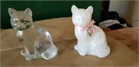 Fenton Cats (2), clear and white