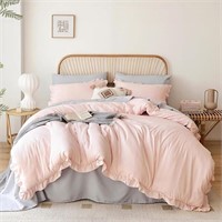 JANZAA Pink Comforter Set Queen Comforter Set