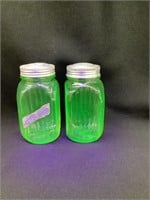(2) Green Depression/Uranium Glass Spice