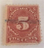1894 - 1925 5 Cent Postage Due Stamp