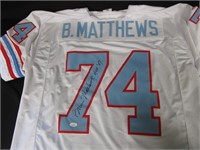 OILERS BRUCE MATTHEWS SIGNED JERSEY JSA COA