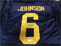 MICHIGAN CORNELIUS JOHNSON SIGNED JERSEY COA