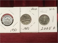 3 Collector Canadian Nickels