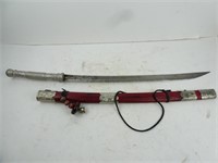 Vintage Steel Dha Southeast Asian Sword in Sheath