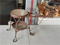 antique twisted metal shoe shine stool