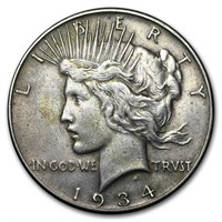 1934 Peace Dollar Vg/vf