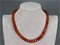 18" Victorian Amber Beaded Necklace