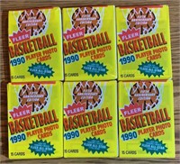 (6) Unopened Packs of 1990 Fleer Basketball Cards