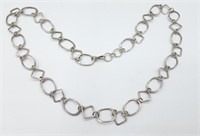 Sterling 24in Geometric Necklace 26.9g