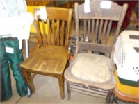 (2) Antique Wooden Chairs