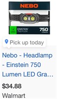 Nebo - Headlamp - Einstein 750  Lumen LED Gra