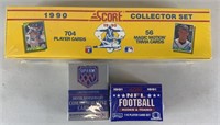 3pc Sealed 1990-91 Baseball & Football Card Sets