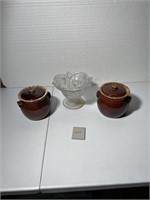 Vintage LOT Hull Pottery Glass Compote