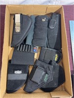 Flat of fabric holsters, and ammo holders
