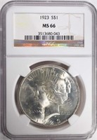 1923 PEACE DOLLAR NGC MS 66