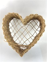 Rustic Wicker Basket Heart Wall Hanging