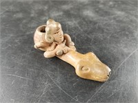 Small clay "herbal" pipe in style of pre-Columbian