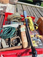 Red Tray: Hitch Pins, Load Straps, Bolts, Breakers